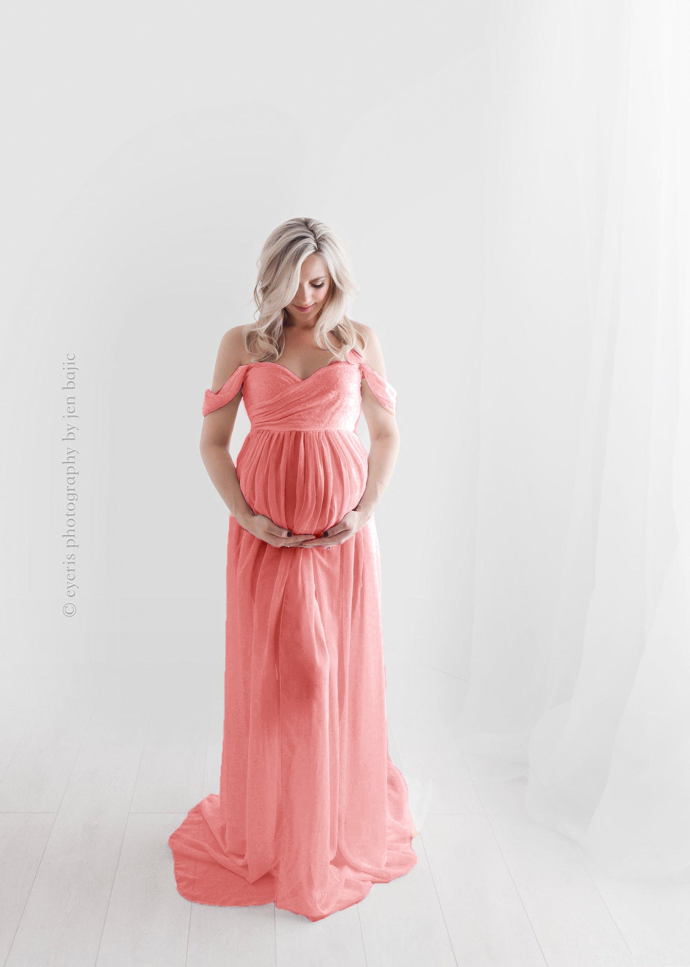 Maternity Photo Dress Front  Mopping Foor Long Skirt Dress